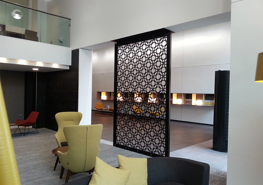 Decorative laser cut screens for hotels and restaurants