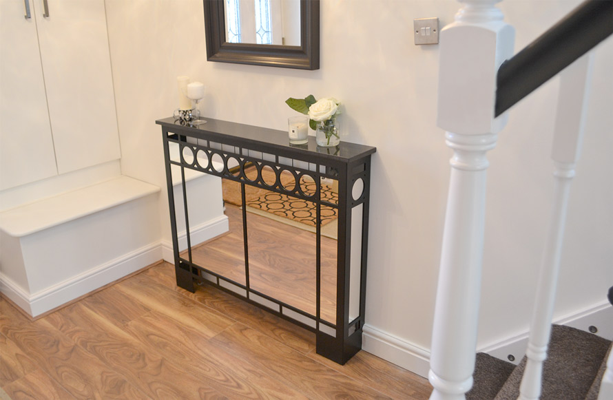 ART DECO Laser cut mirror radiator cover with granite top