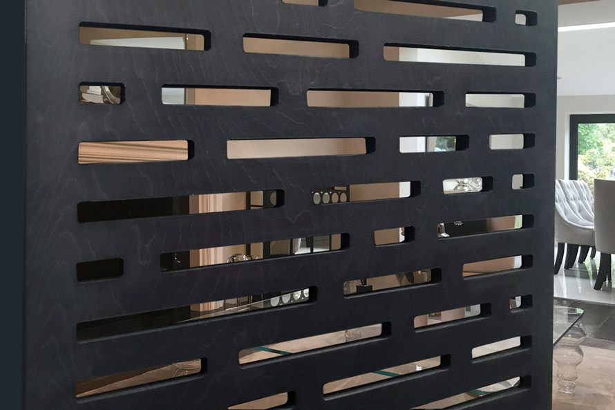 Decorative Black MDF screens for room partitions