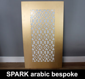 Bespoke gold arabic screens in SPARK design