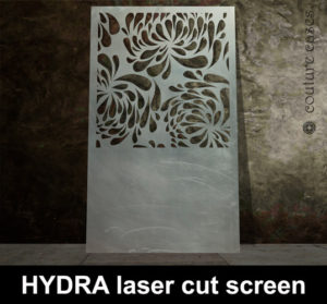Decorative floral laser cut metal panels