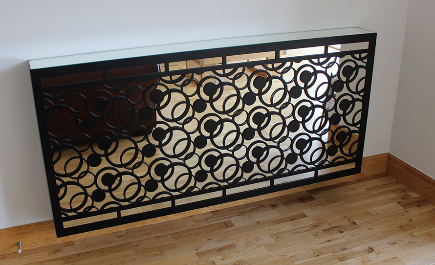 Mirror radiator covers in complex circles pattern