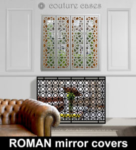 Modern mirror radiator covers that reflect natural light and heat back into the room.