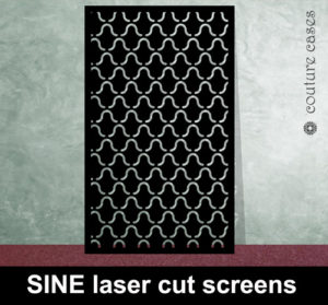 Bespoke laser cut panels in metal and MDF in SINE design pattern