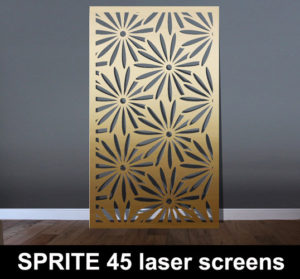 SPRITE 45 laser cut metal brass screens