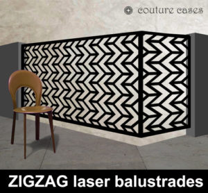 ZIGZAG laser cut metal balustrades and fretwork screens