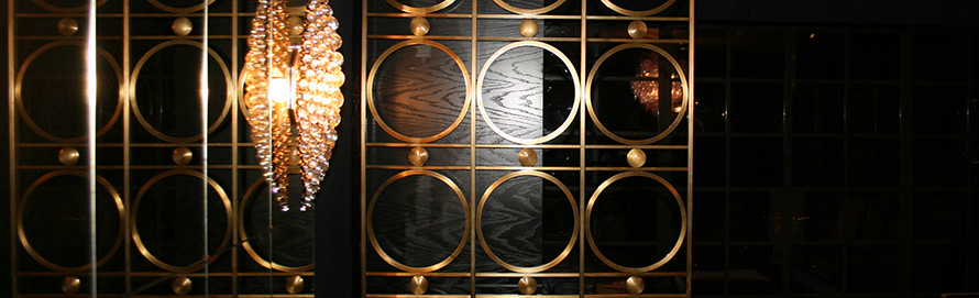 Brass room divider in Bloom design with Trilbey Gordon Interiors