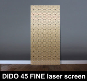 DIDO 45 fine mesh laser cut screen in brass and gold paint