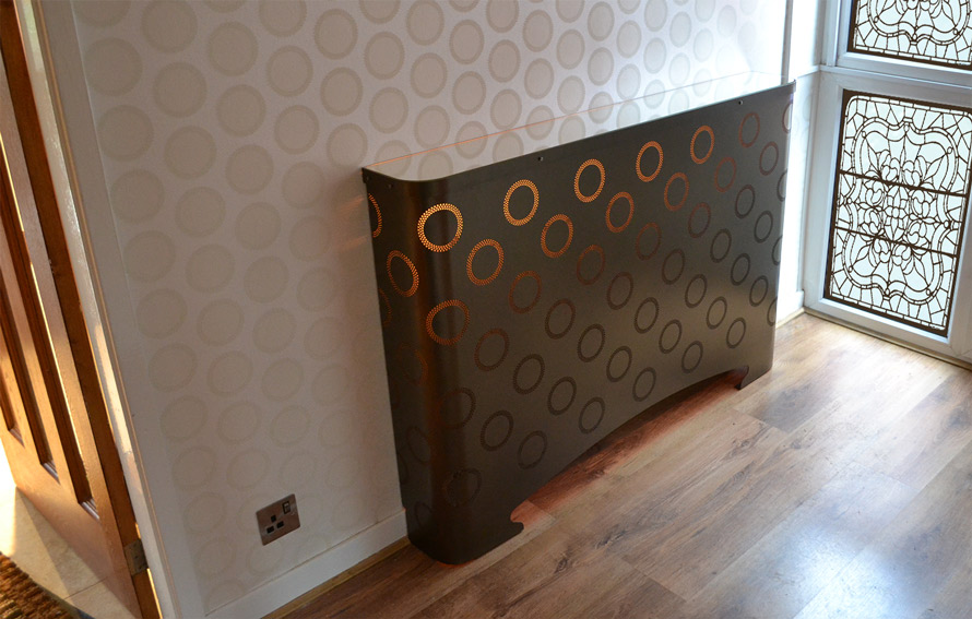 fake eyelets radiator covers bronze colour with LED lighting