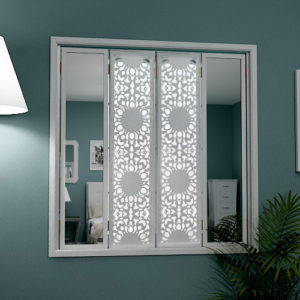 mirror window shutters in lace design