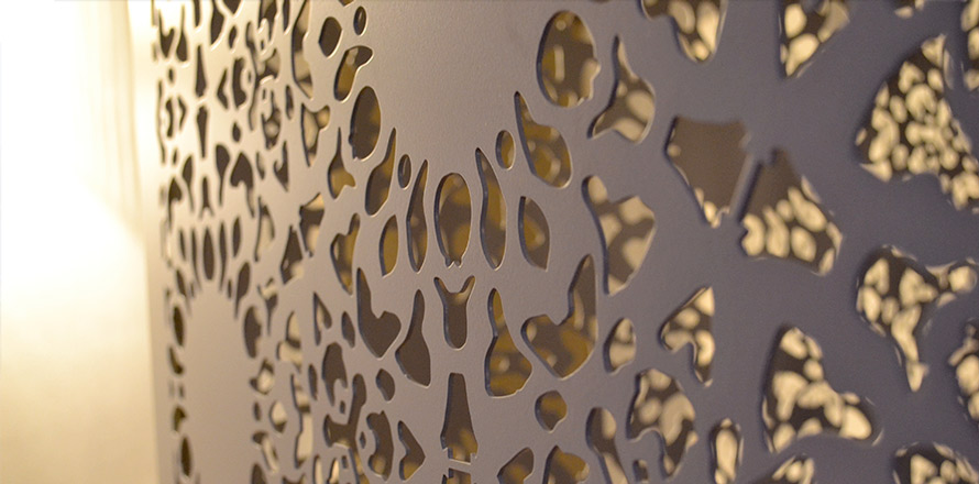 Nottingham Lace laser cut metal room partition