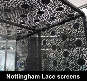 Nottingham Lace laser cut screens for modern interiors