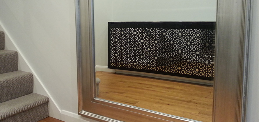 solo arabic radiator cover with mirror in modern interior