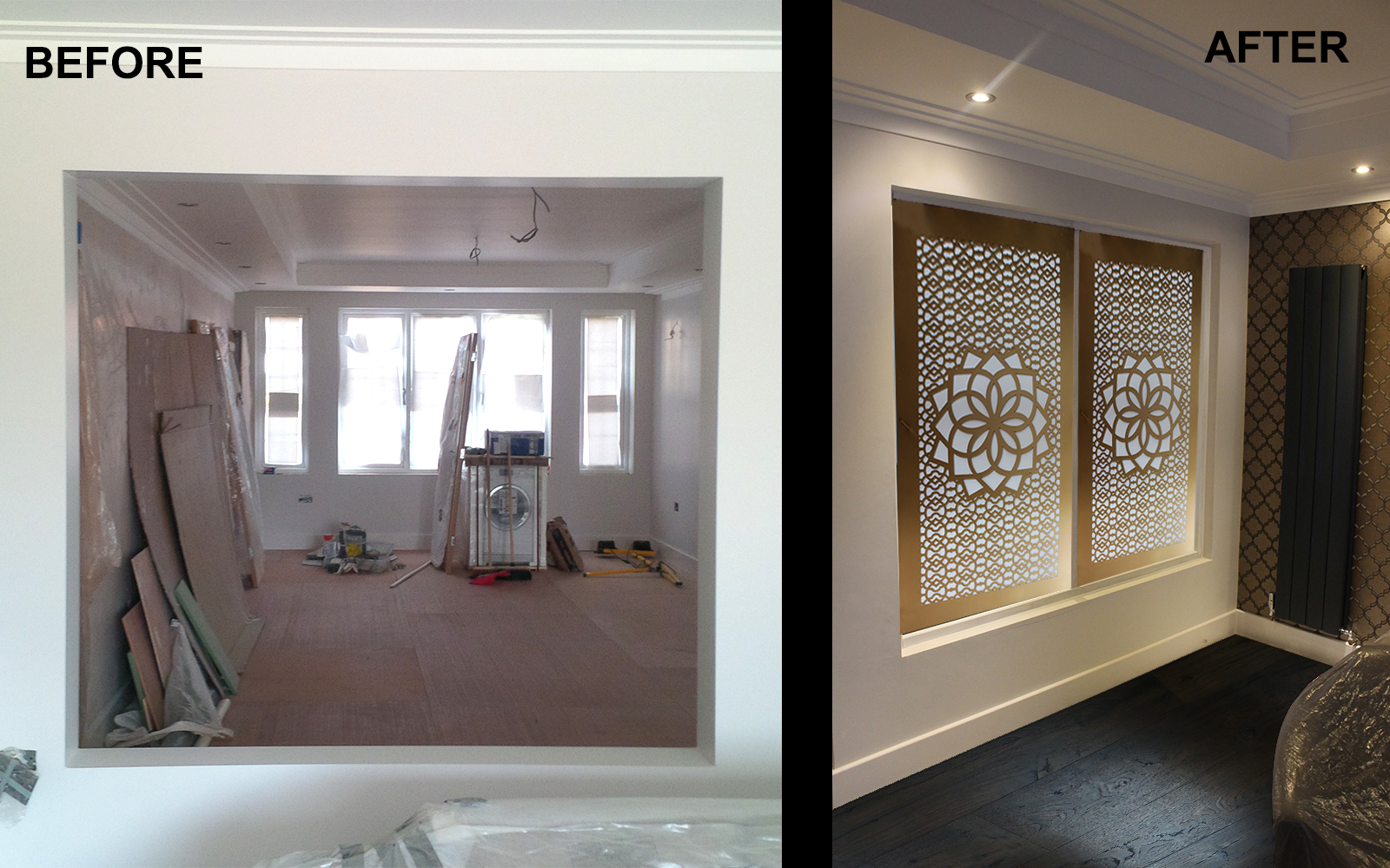 Decorative room partitions and window screens