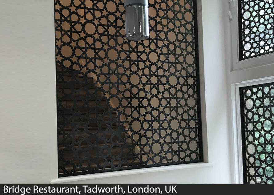 Moroccan and islamic fretwork window screens