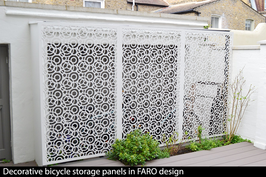 FARO decorative bike storage panels