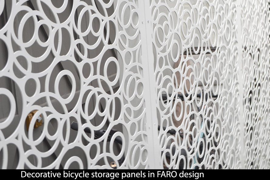 FARO decorative bike security screens for outdoor use