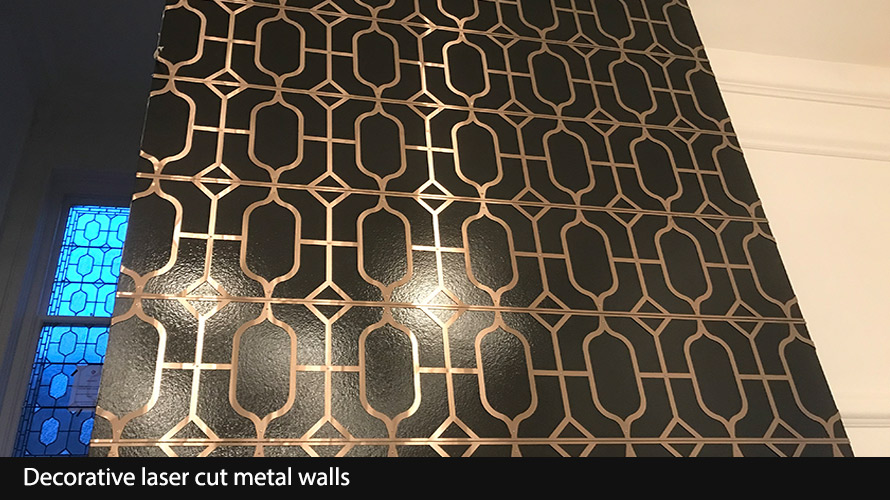 laser cut metal wall panels in bronze metallic