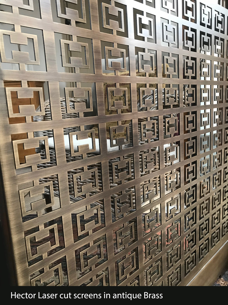 Hector Laser cut screens in antique Brass