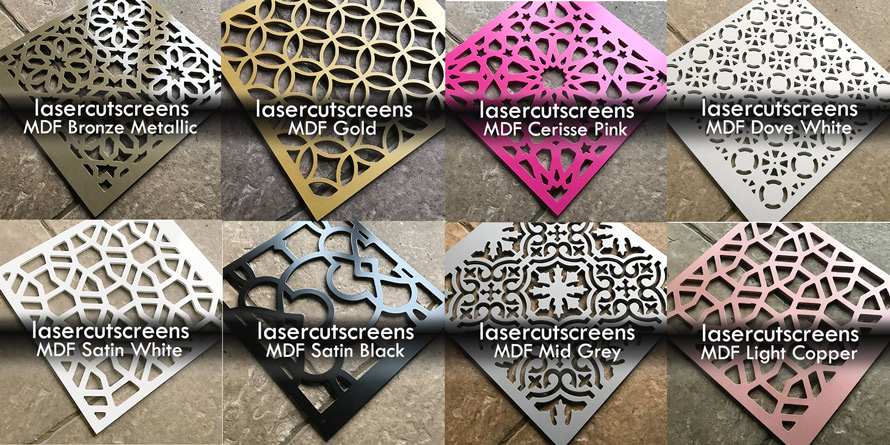 MDF Colours for laser cut screens