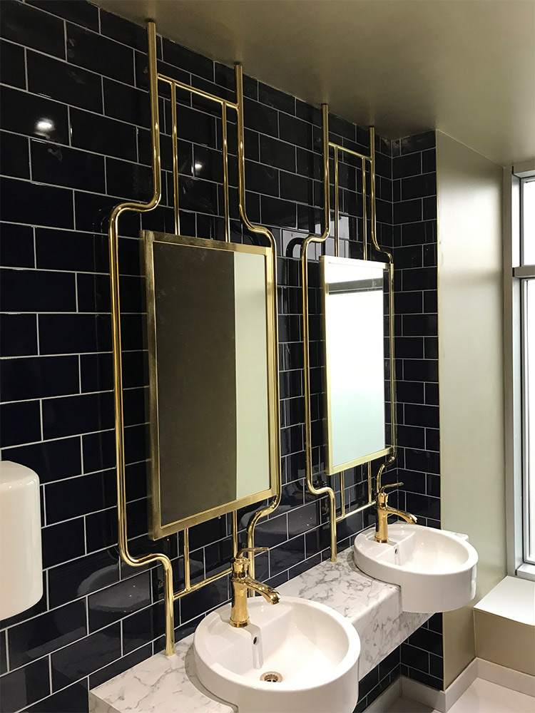 Bespoke brass art deco mirrors