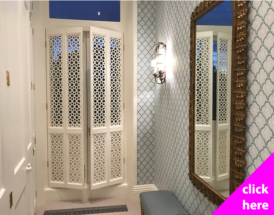 Decorative fretwork bifold doors and screens