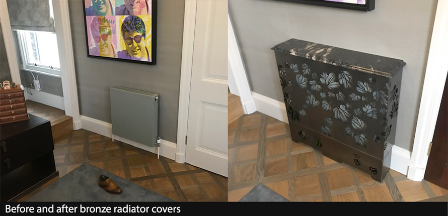 Bronze floral radiator covers