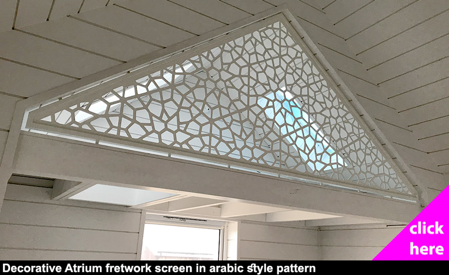 Decorative arabic style fretwork attic infill