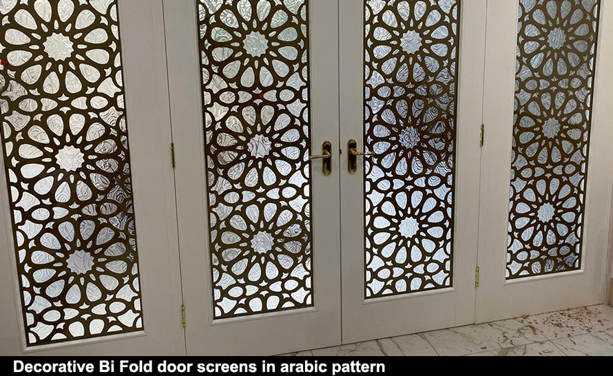 Decorative arabic fretwork window panels