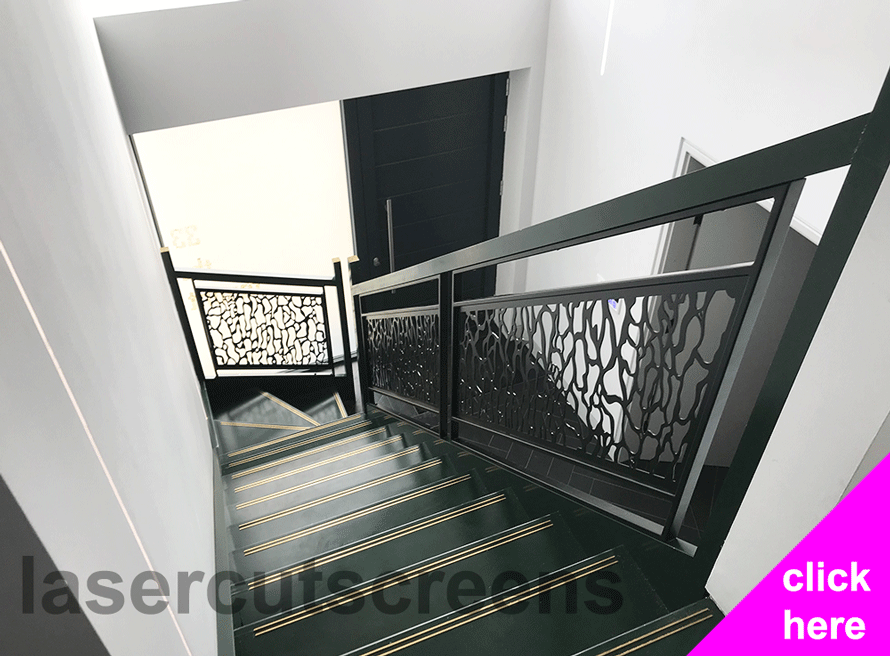 homer pattern black metal balustrades