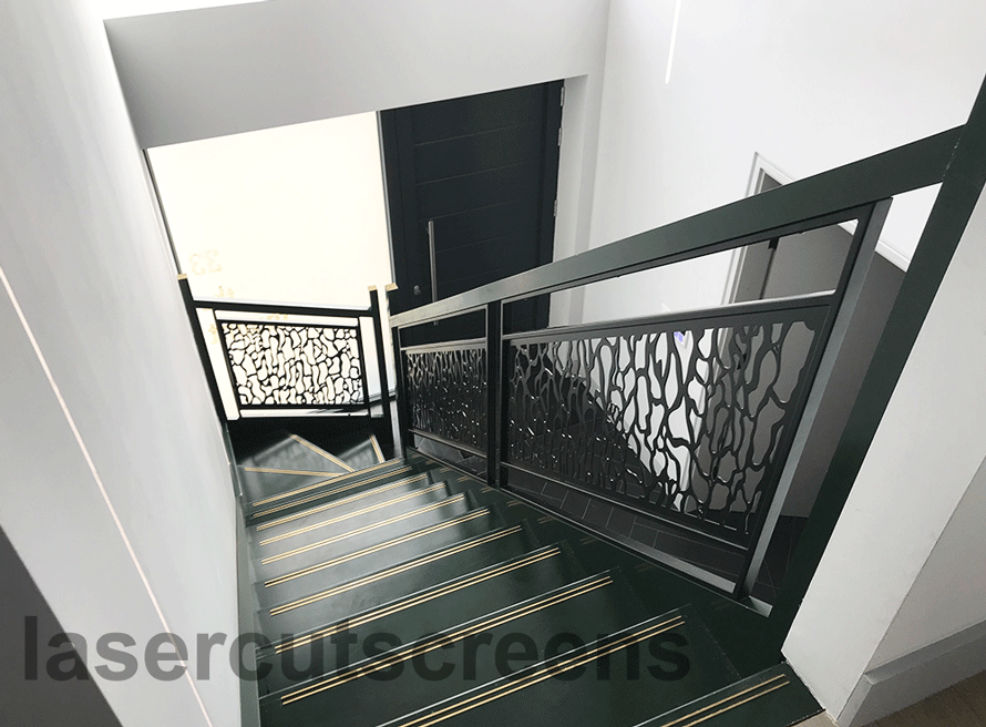 decorative metal fretwork balustrade in modern pattern