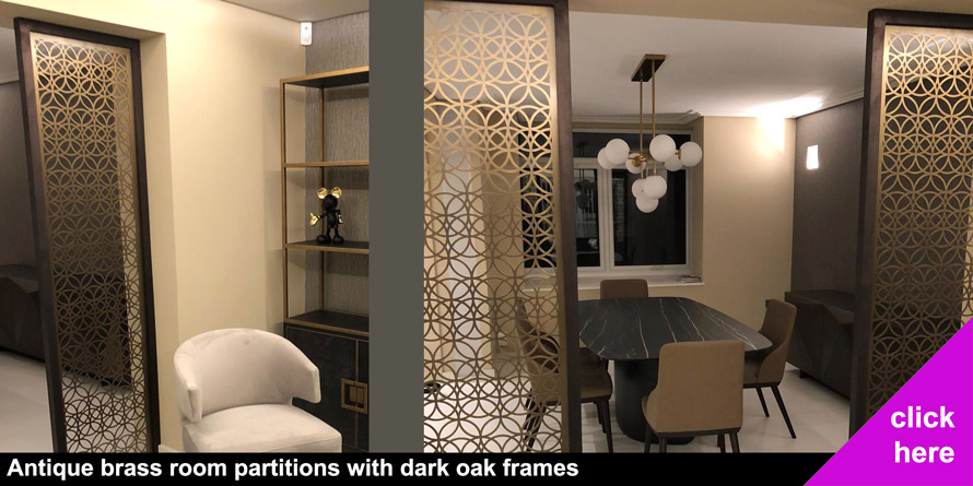 custom made antique brass room partitions