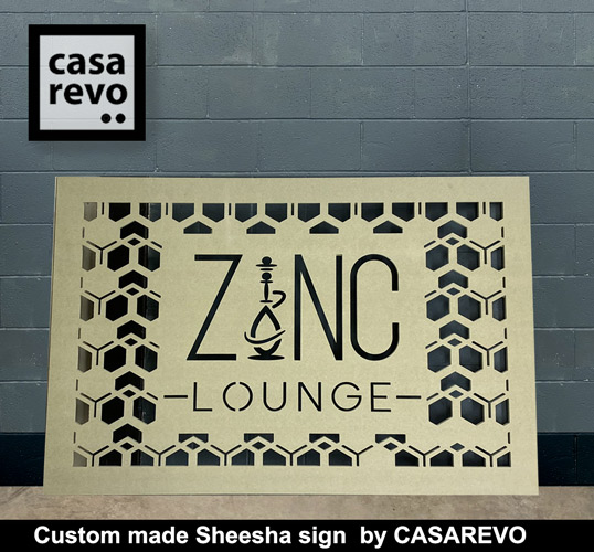 Custom made MDF sheesha lounge sign by CASAREVO