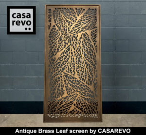 Antique brass metal laser cut screens by CASAREVO