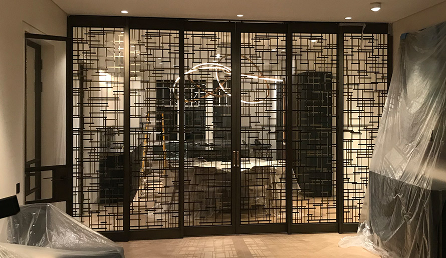 Antique brass glass doors