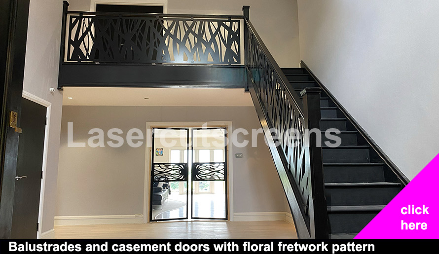 laser cut metal casement doors and balustrades