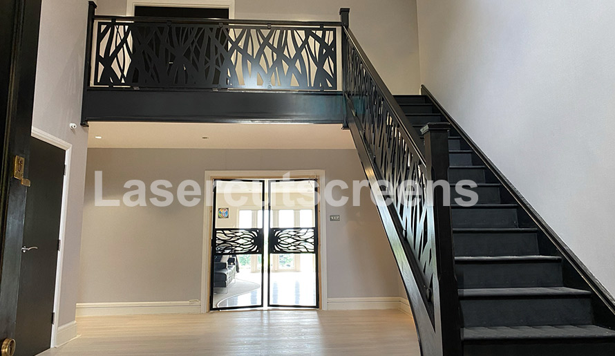 fretwork balustrades and casement door