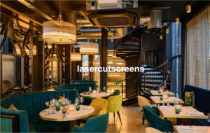 Bespoke restaurant laser cut screens