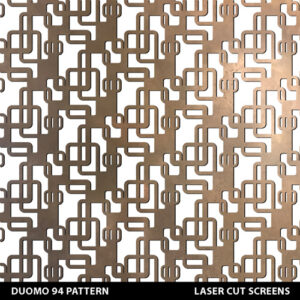 DUOMO 94 laser cut fretwork metal patterns in gold colour on white wall