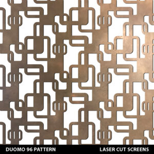 DUOMO 96 laser cut fretwork metal designs in gold colour on white wall