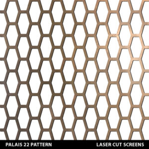 Palais 22 art deco fretwork design in gold brass colour on white wall