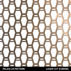 Palais 24 art deco fretwork designs in gold colour on white wall