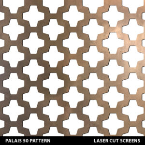 Palais 50 art deco fretwork metal screens in gold colour on white wall