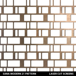 Sana Modern fretwork screen pattern in gold colour on white wall