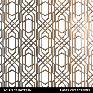 Solus 25 laser cut fretwork designs for laser cutting in gold colour on white wall