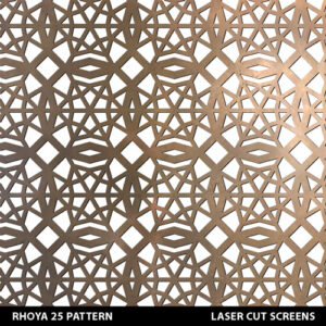 Islamic and Moroccan pattern for walls in brass colour on white background