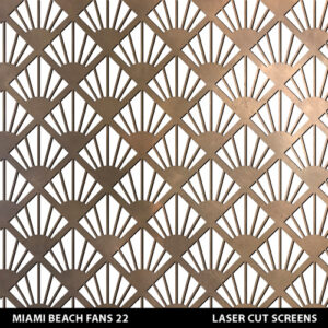 Art Deco Miami Beach Fans design in brass colour on white wall