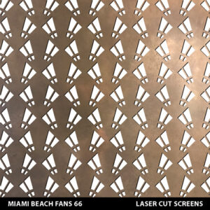 Art Deco Fans pattern Miami South Beach in brass colour on white wall