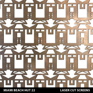 Miami Florida Beach Hut pattern for laser cut screens and facades in brass colour