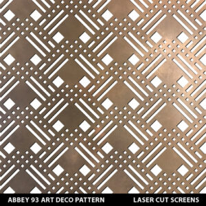 Luxury art deco fretwork screens in antique brass colour on white wall